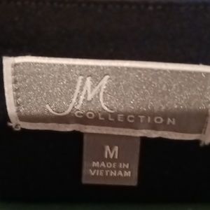 NWOT JM COLLECTION blue multi-colored long bell sleeved blouse Size Medium